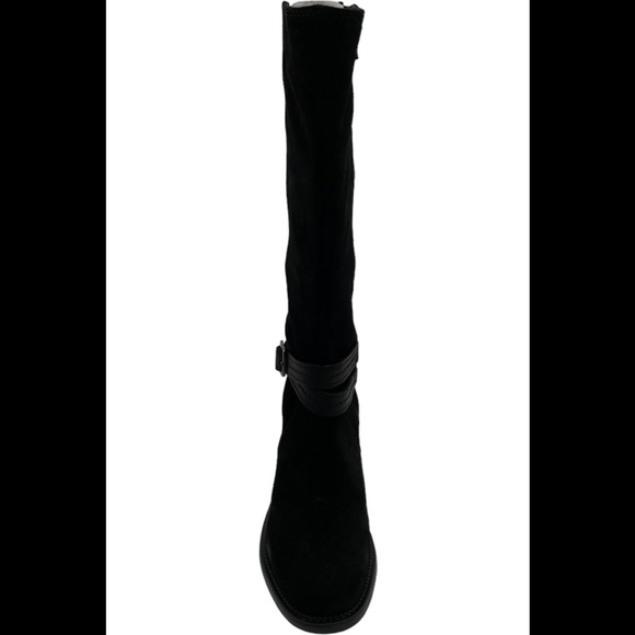 Clarks Maye Shine Riding Boots Black Suede - Wide - Picture 2 of 3